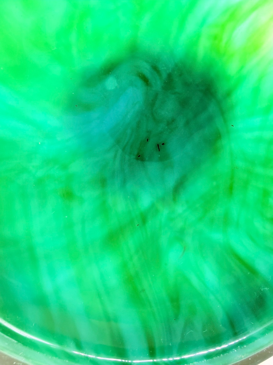 Pair Of Art Nouveau Opaline Vases In Malachite Colour Moser,harrach.-photo-7