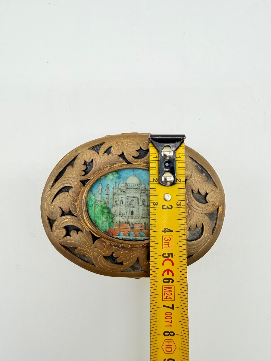 Coffret français provenant du Grand Tour avec miniature du Taj Mahal-photo-3