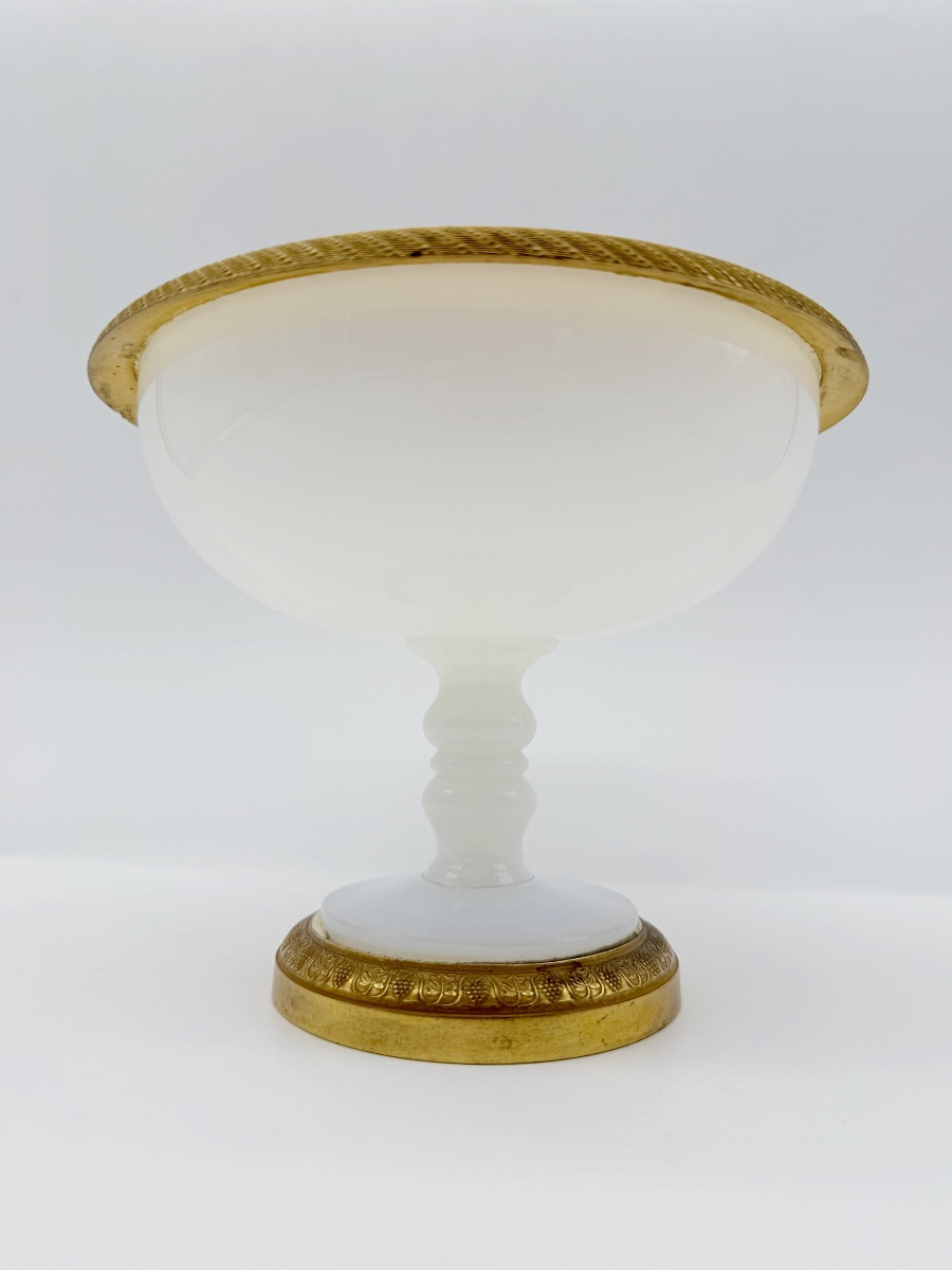 Antique French Opaline Bulle De Savon Glass Tazza ,charlesx -photo-4