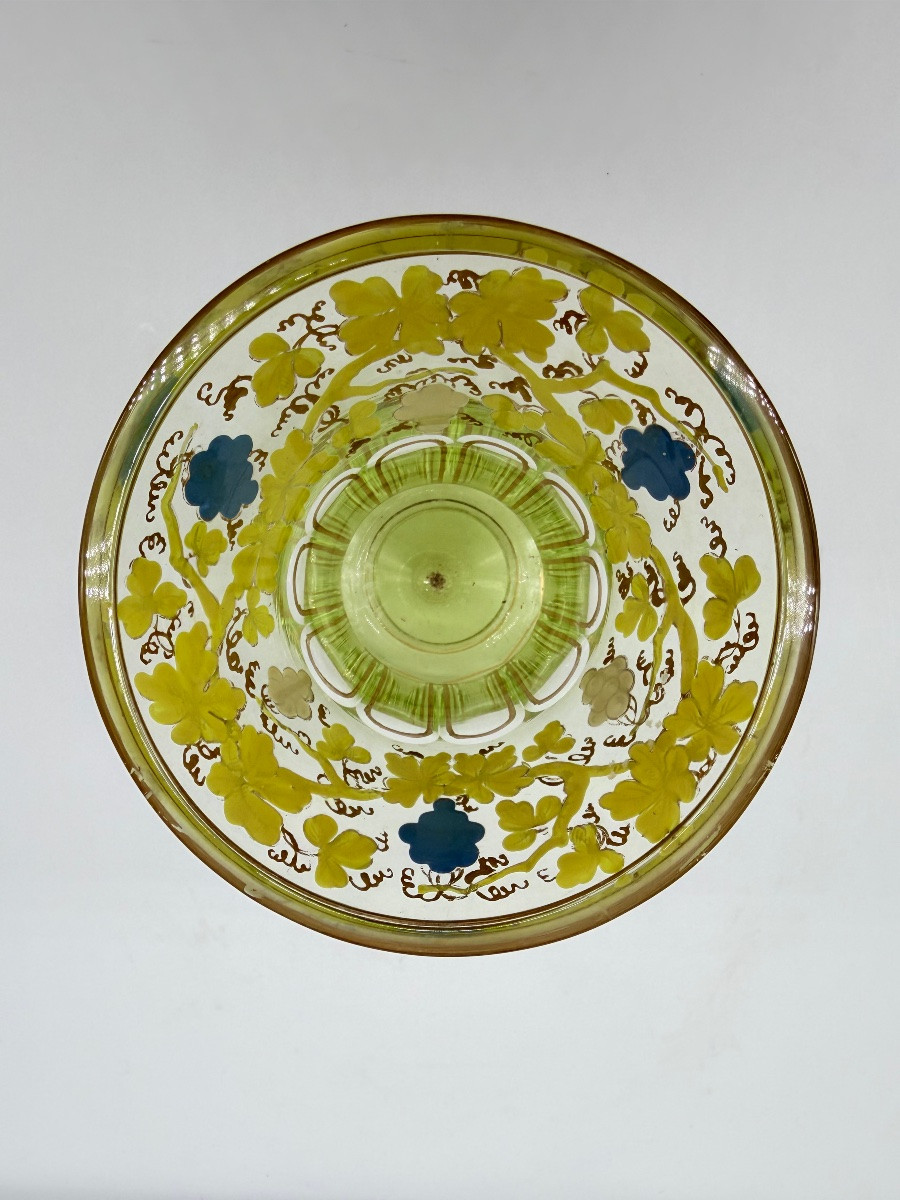 Vase en Ouraline vert émaillé Bohême ,Biedermeier,XIXeme-photo-4