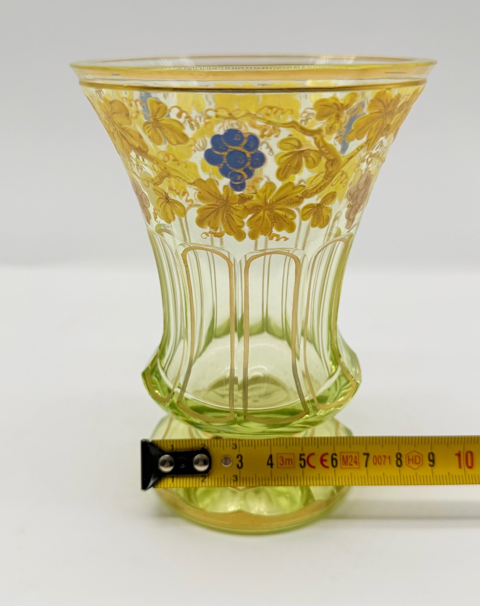 Vase en Ouraline vert émaillé Bohême ,Biedermeier,XIXeme-photo-2