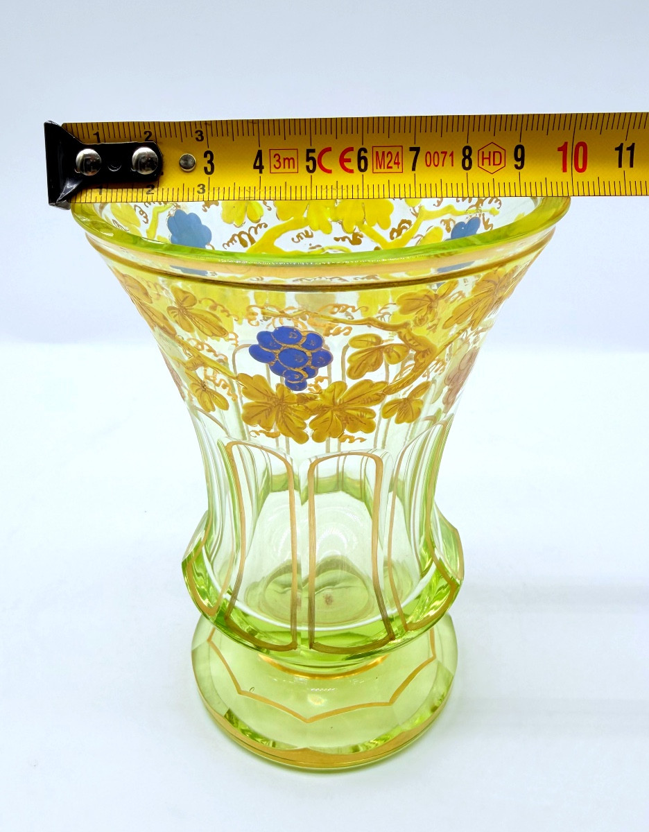 Vase en Ouraline vert émaillé Bohême ,Biedermeier,XIXeme-photo-3