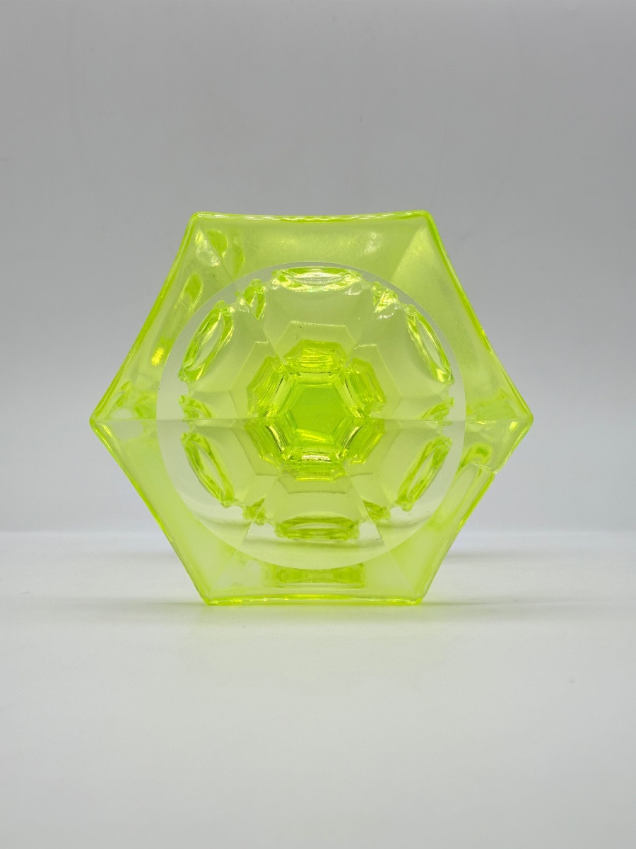 Antique Bohemian Uranium Glass Tazza -photo-6