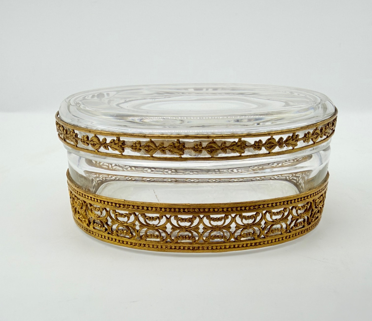 Antique Baccarat Jewellery Box Bronze Mounted,xixcentury 