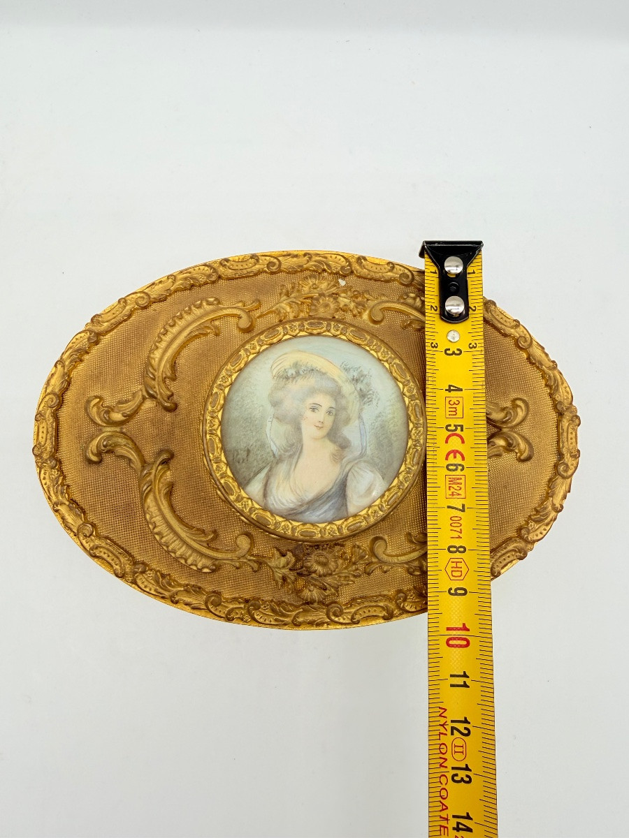 Antique Jewellery Casket Box With A Miniature Portrait -photo-3