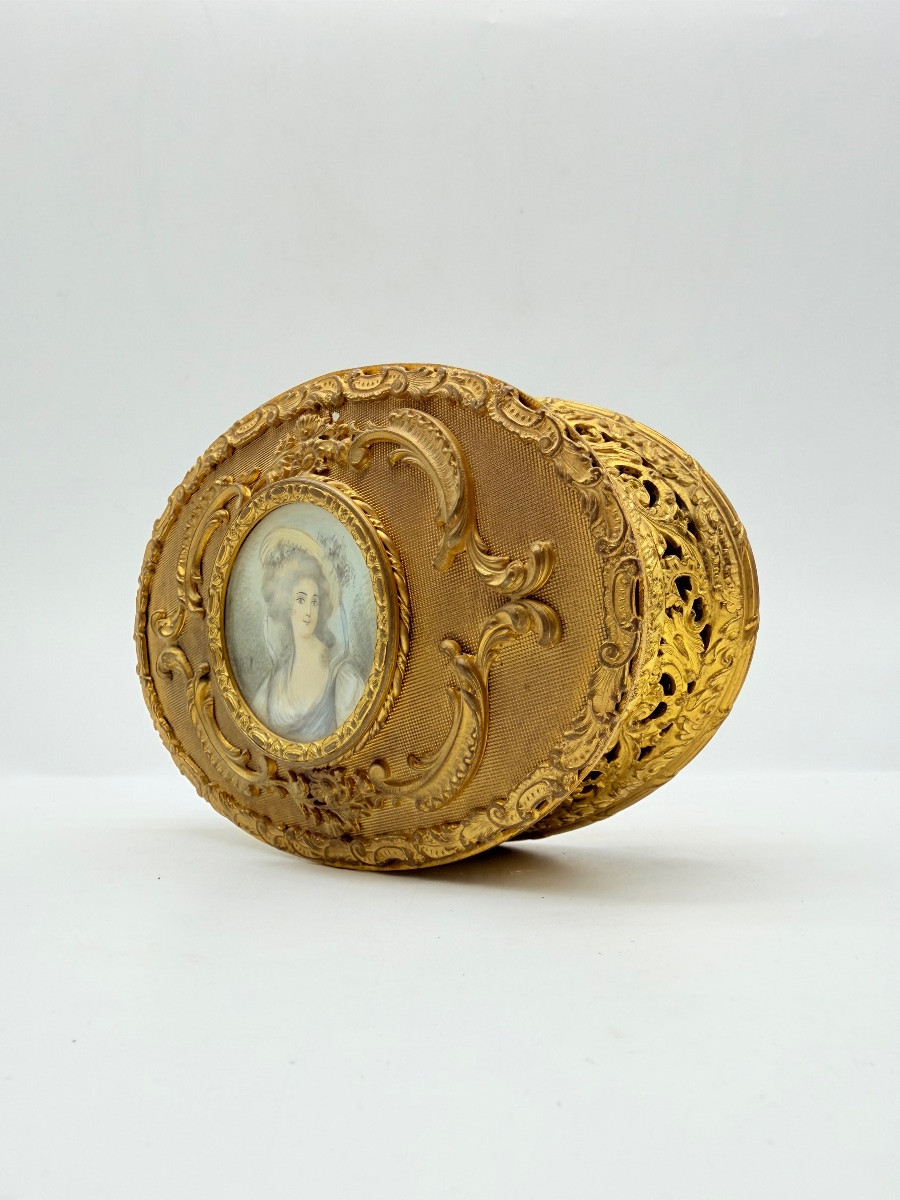 Antique Jewellery Casket Box With A Miniature Portrait -photo-5