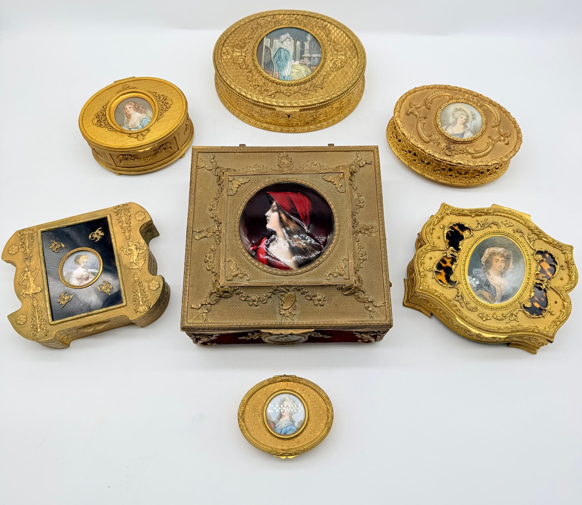 Antique Jewellery Casket Box With A Miniature Portrait -photo-6