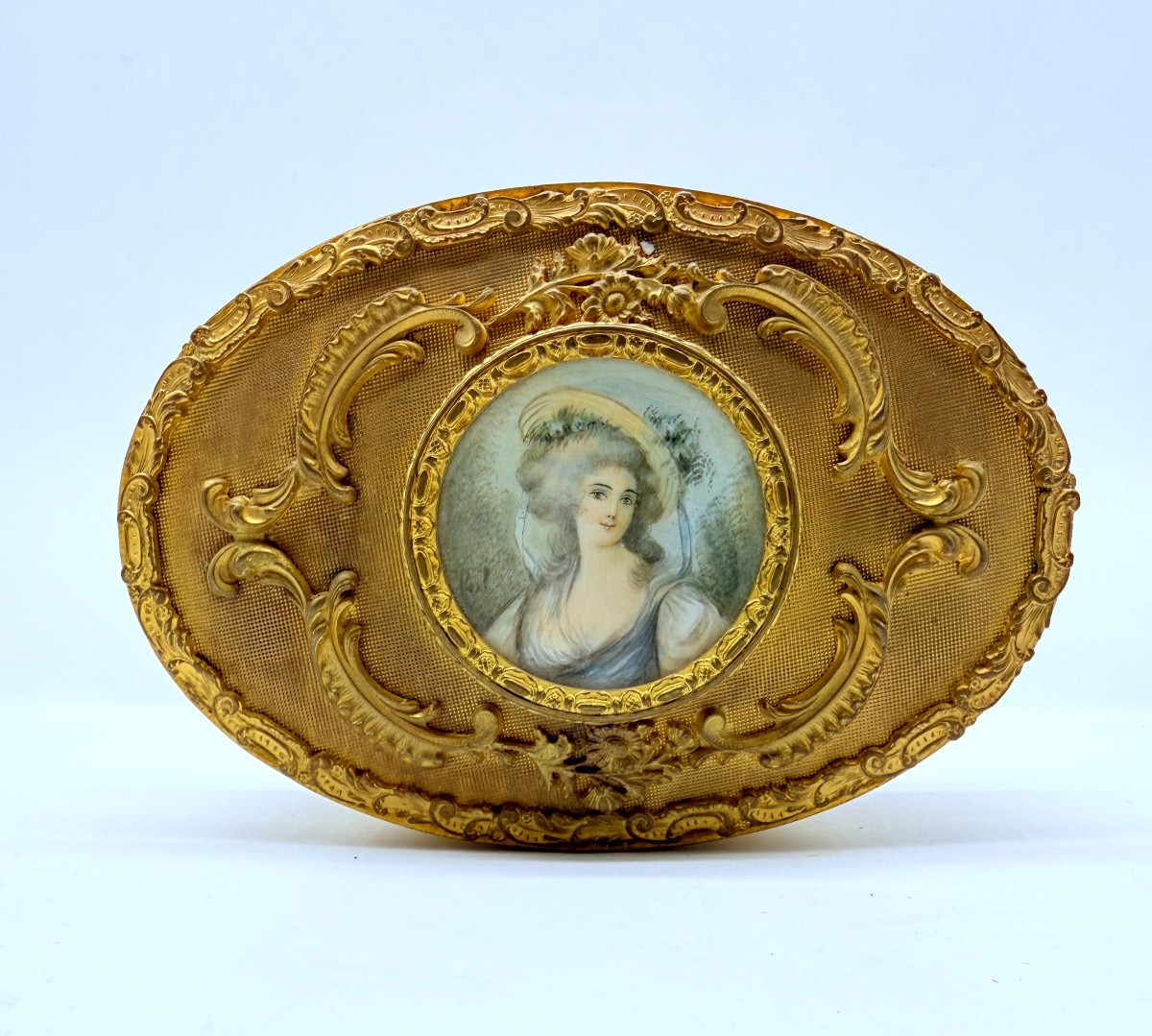 Antique Jewellery Casket Box With A Miniature Portrait 