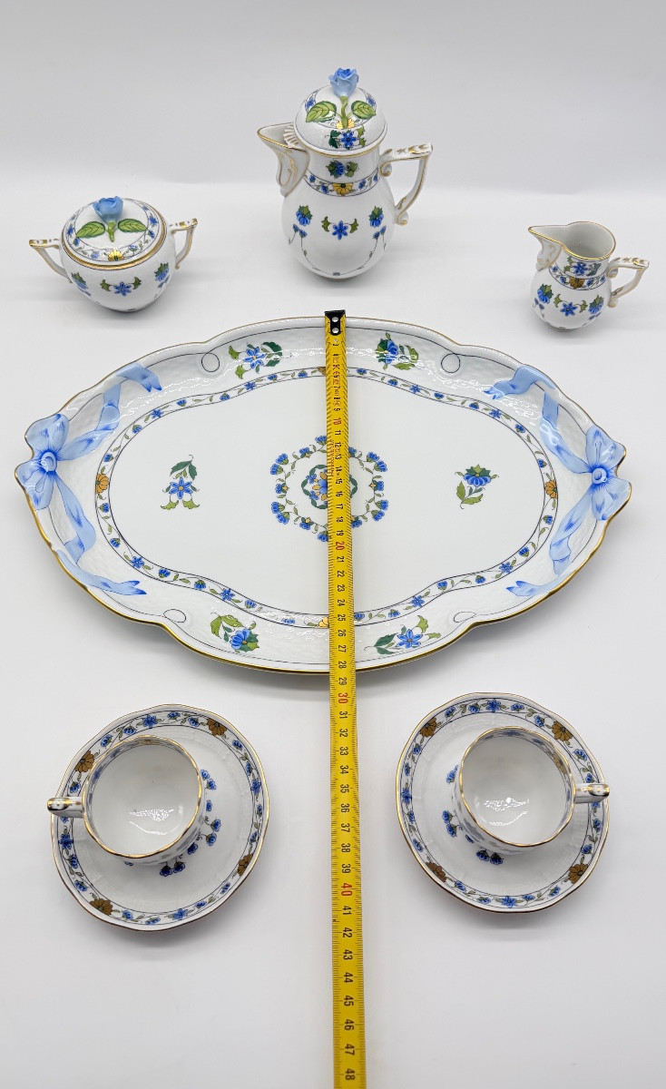 Coffee Set By Herend Porcelain, Hungary, Tête à Tête-photo-2