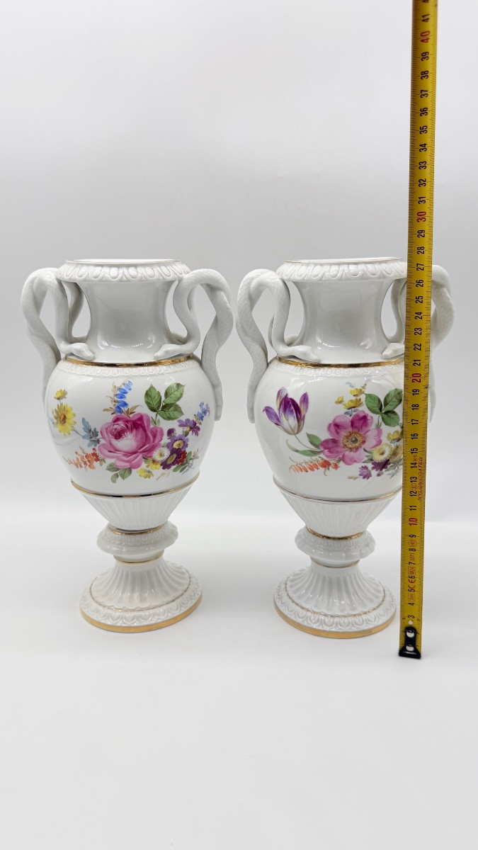 Pair Of Meissen Porcelain Vases.-photo-1
