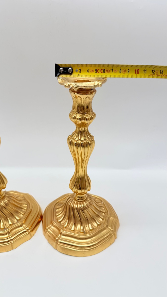 Paire De Chandeliers En Bronze Doré, époque Charles X-photo-3