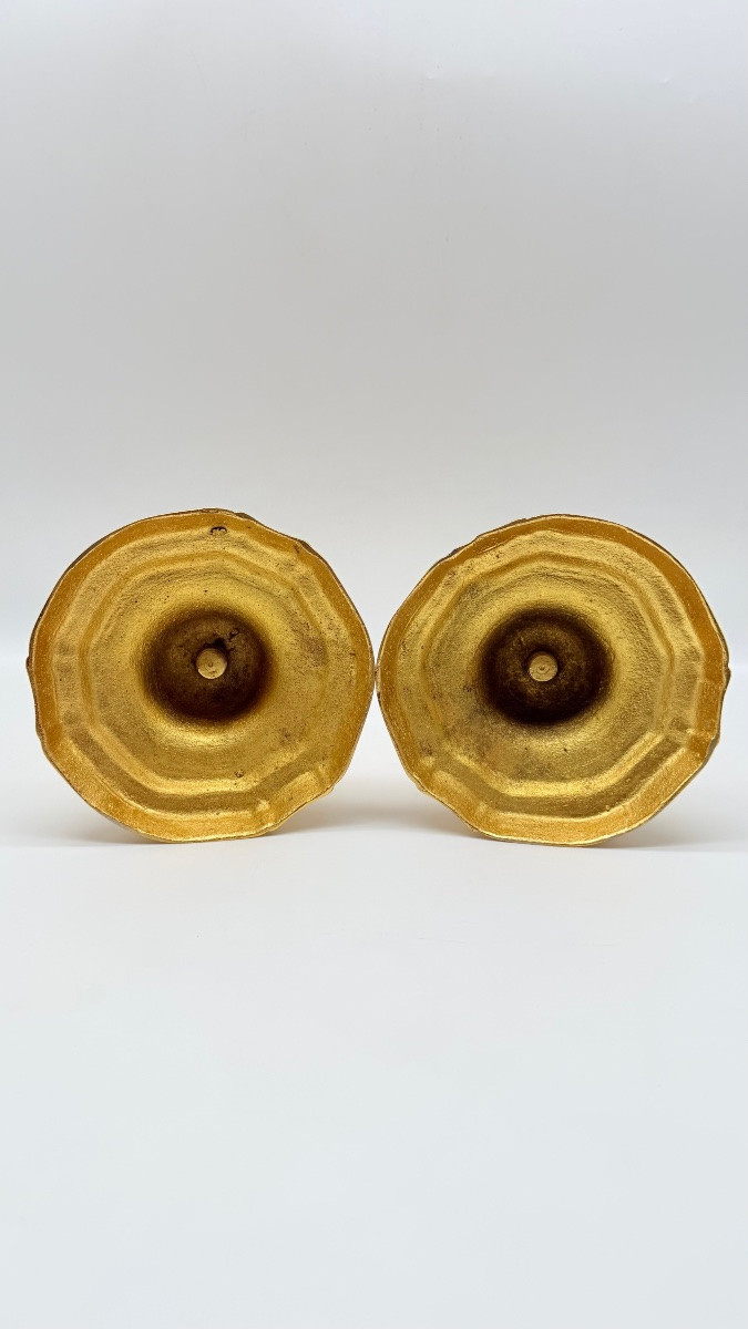 Paire De Chandeliers En Bronze Doré, époque Charles X-photo-4