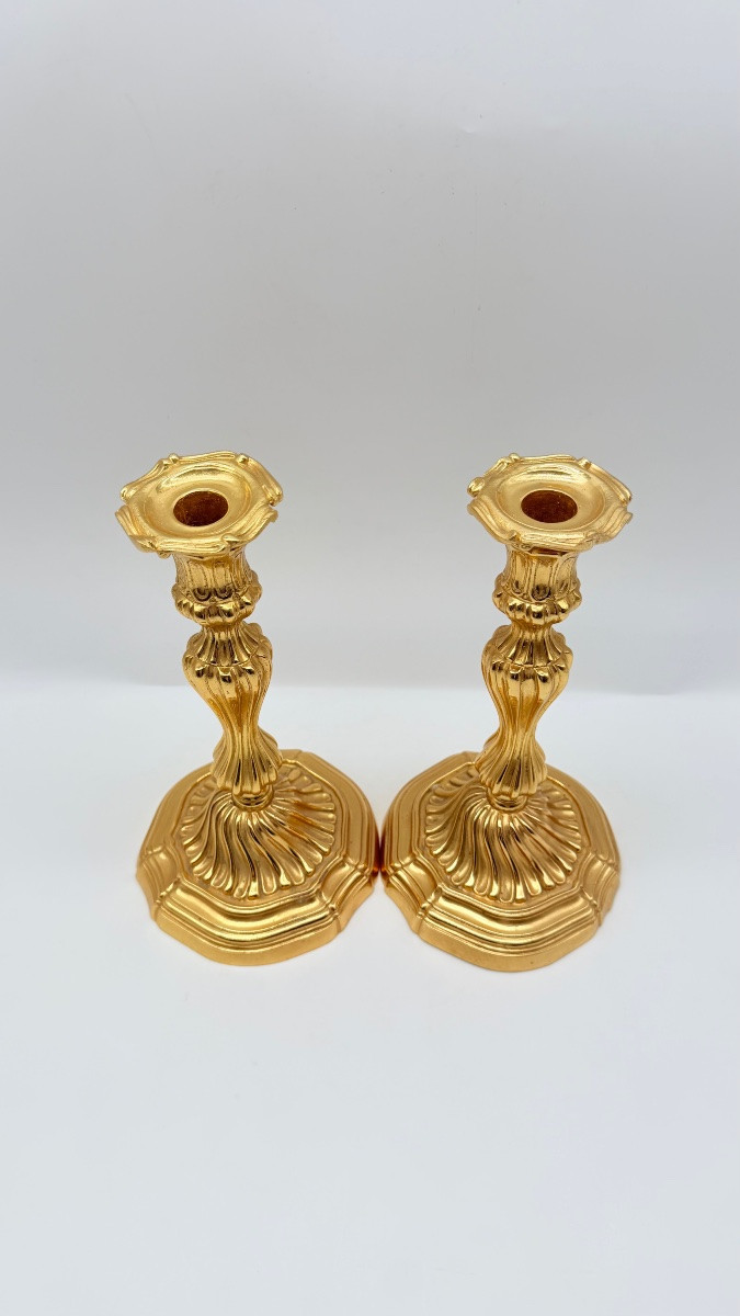 Paire De Chandeliers En Bronze Doré, époque Charles X-photo-6