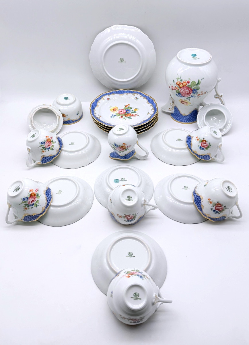 Service à thé allemand en porcelaine pour 6 personnes, Hutshenreuther-photo-2