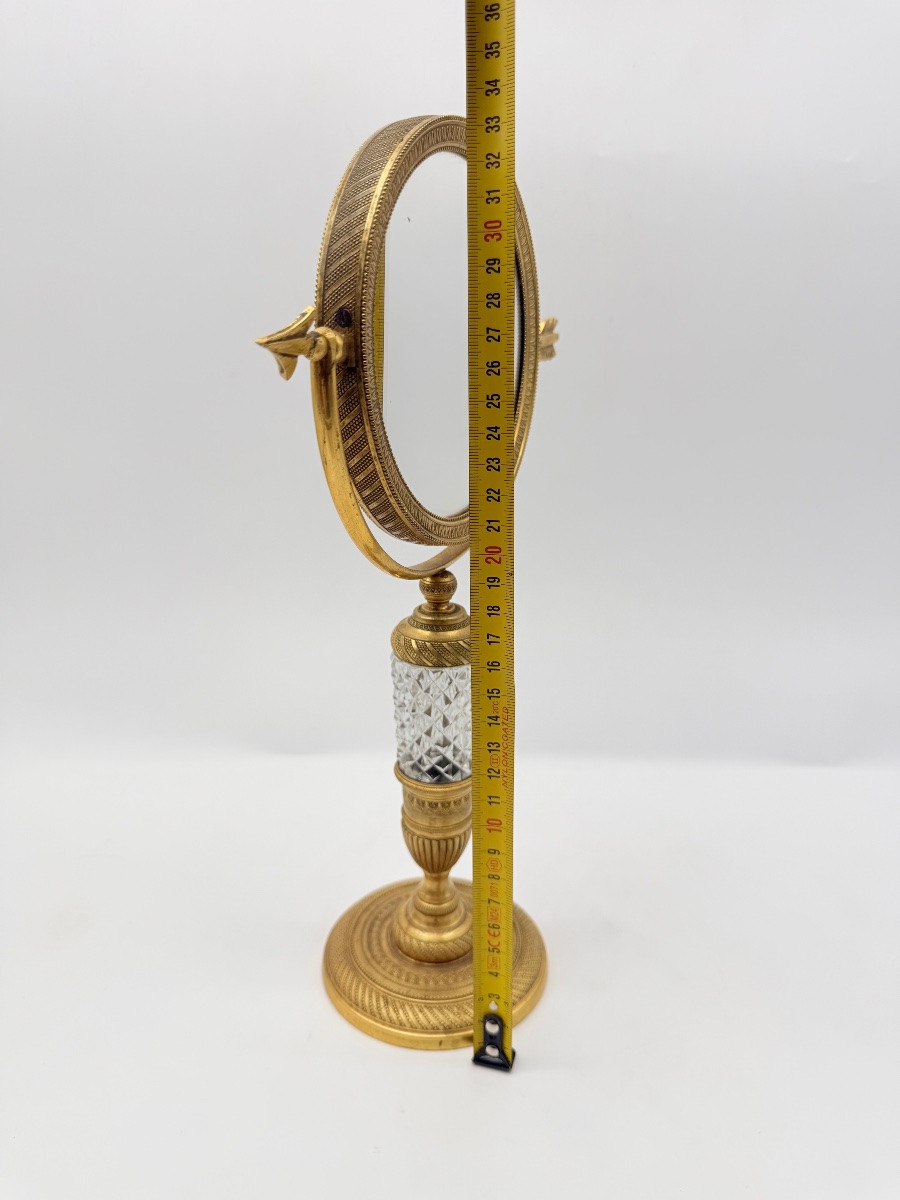 Miroir de table en bronze doré, époque Empire - Restauration-photo-2