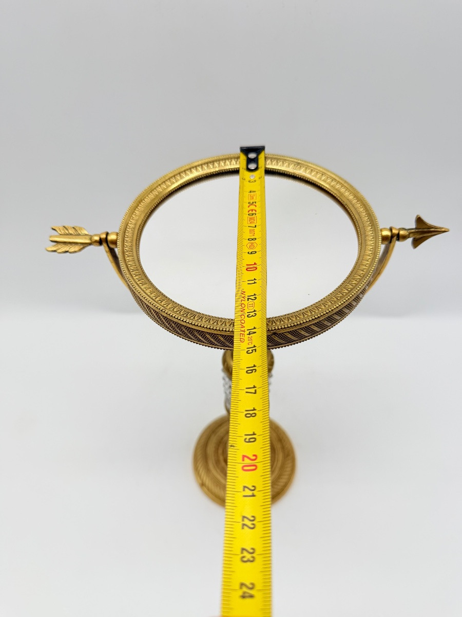 Miroir de table en bronze doré, époque Empire - Restauration-photo-3