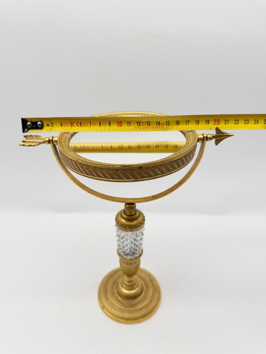 Miroir de table en bronze doré, époque Empire - Restauration-photo-4