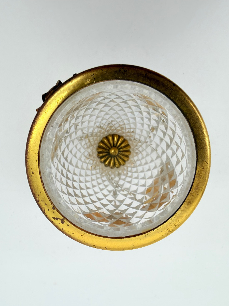 Antique Baccarat Crystal Glass Vase Bronze Doré Floral Attached Decor-photo-6