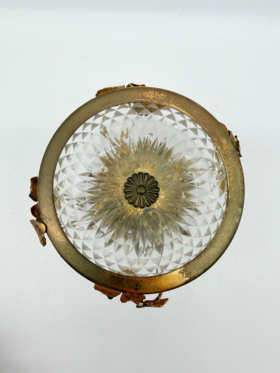 Coupe en cristal Baccarat en bronze doré ornée d'un motif floral, Art nouveau  -photo-6