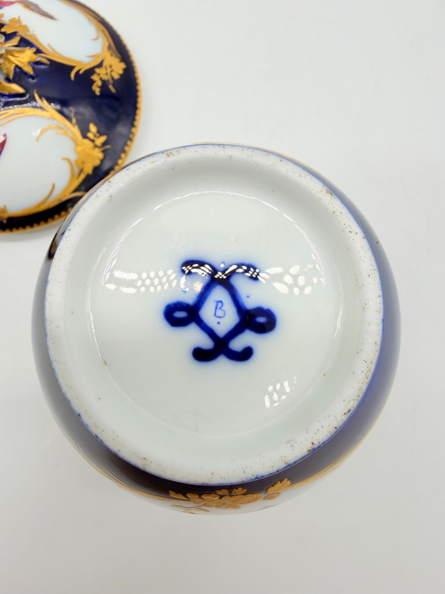 Vincennes Sevres Sugar Pot With Cover Calabre Design,xviiicentury-photo-4
