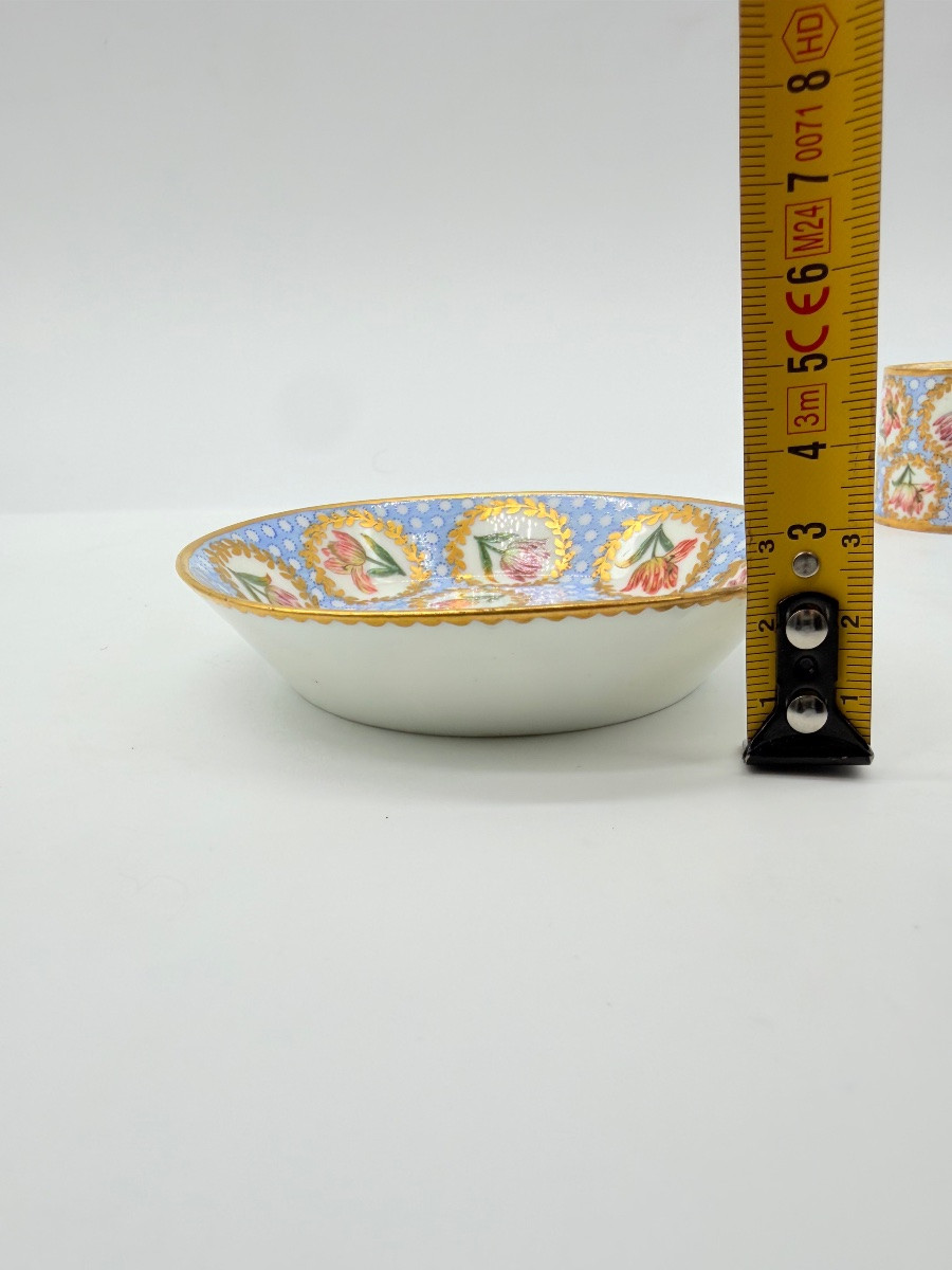 Porcelaine de Sèvres Tasse et soucoupe A décor polychrome de tulipe, XVIIIEME-photo-3