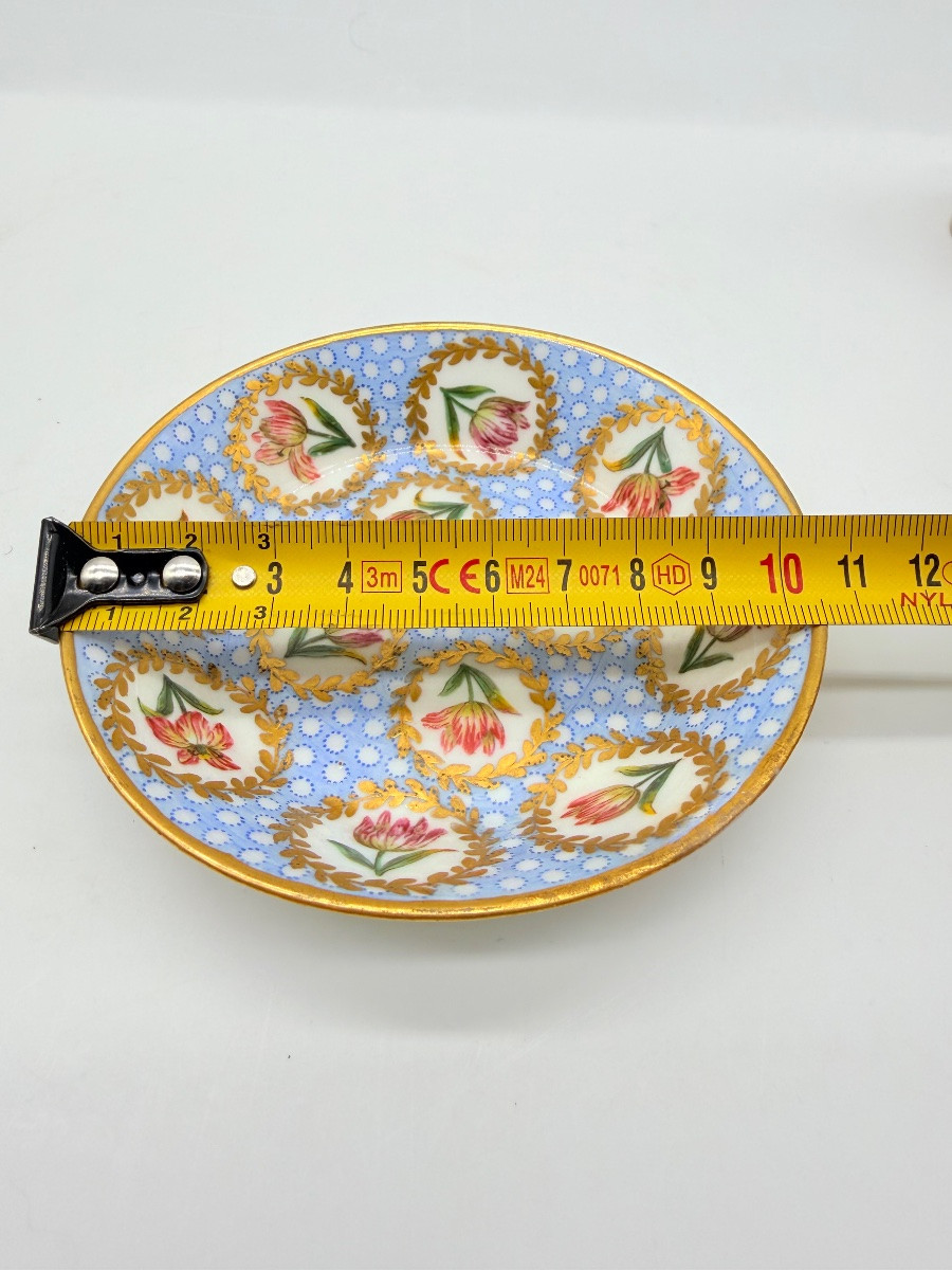 Porcelaine de Sèvres Tasse et soucoupe A décor polychrome de tulipe, XVIIIEME-photo-4
