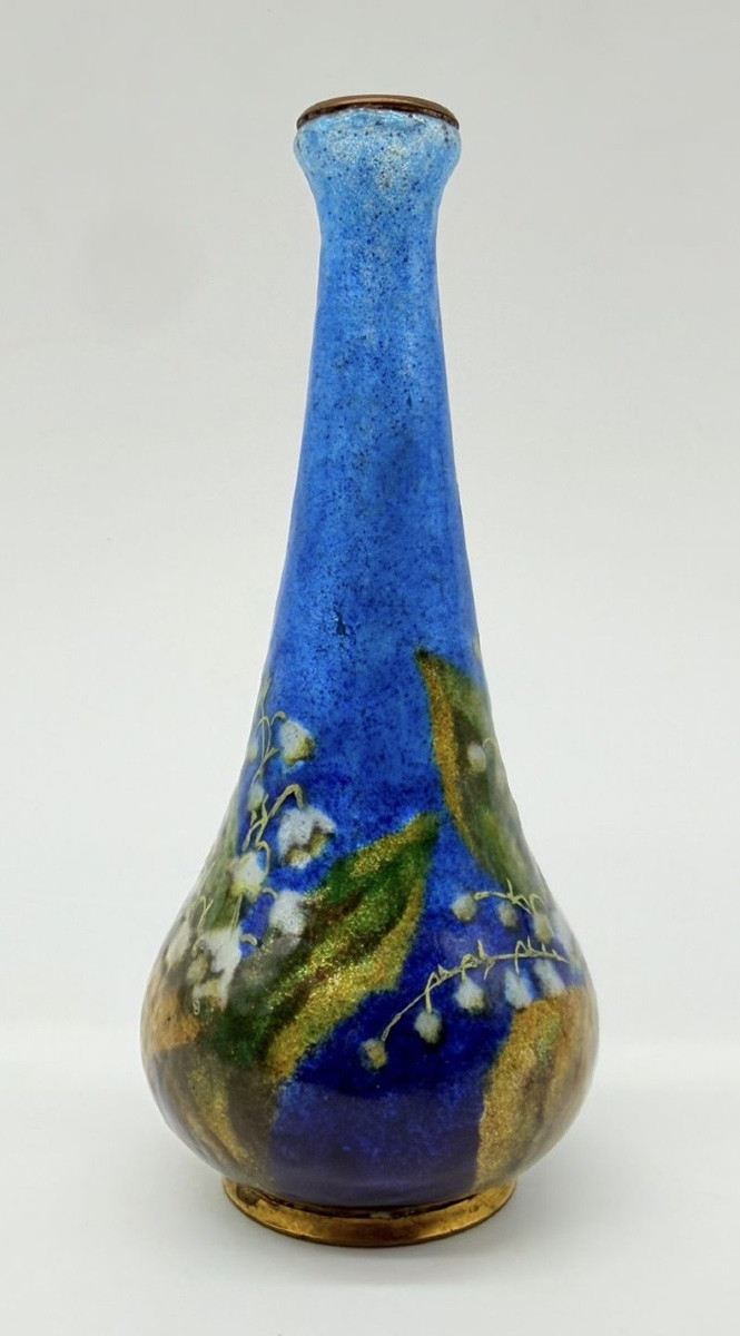 Jules Sarlandie (1874-1934), Enamel Vase, Limoges, Early 20th Century-photo-2