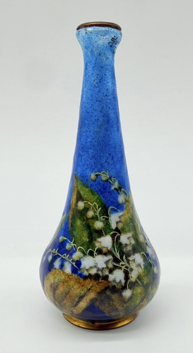 Jules Sarlandie (1874-1934), Enamel Vase, Limoges, Early 20th Century-photo-3