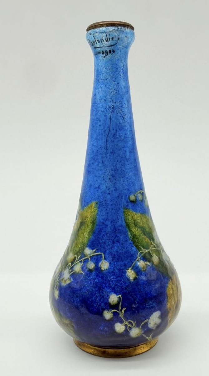 Jules Sarlandie (1874-1934), Enamel Vase, Limoges, Early 20th Century-photo-4