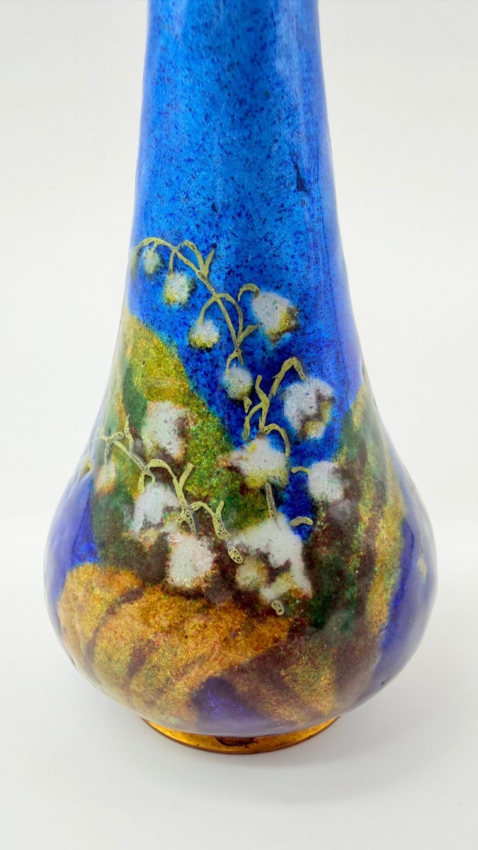 Jules Sarlandie (1874-1934), Enamel Vase, Limoges, Early 20th Century-photo-8