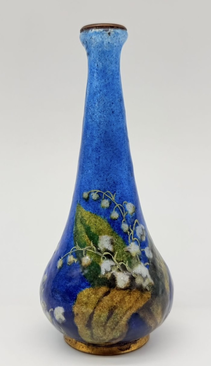 Jules Sarlandie (1874-1934), Enamel Vase, Limoges, Early 20th Century