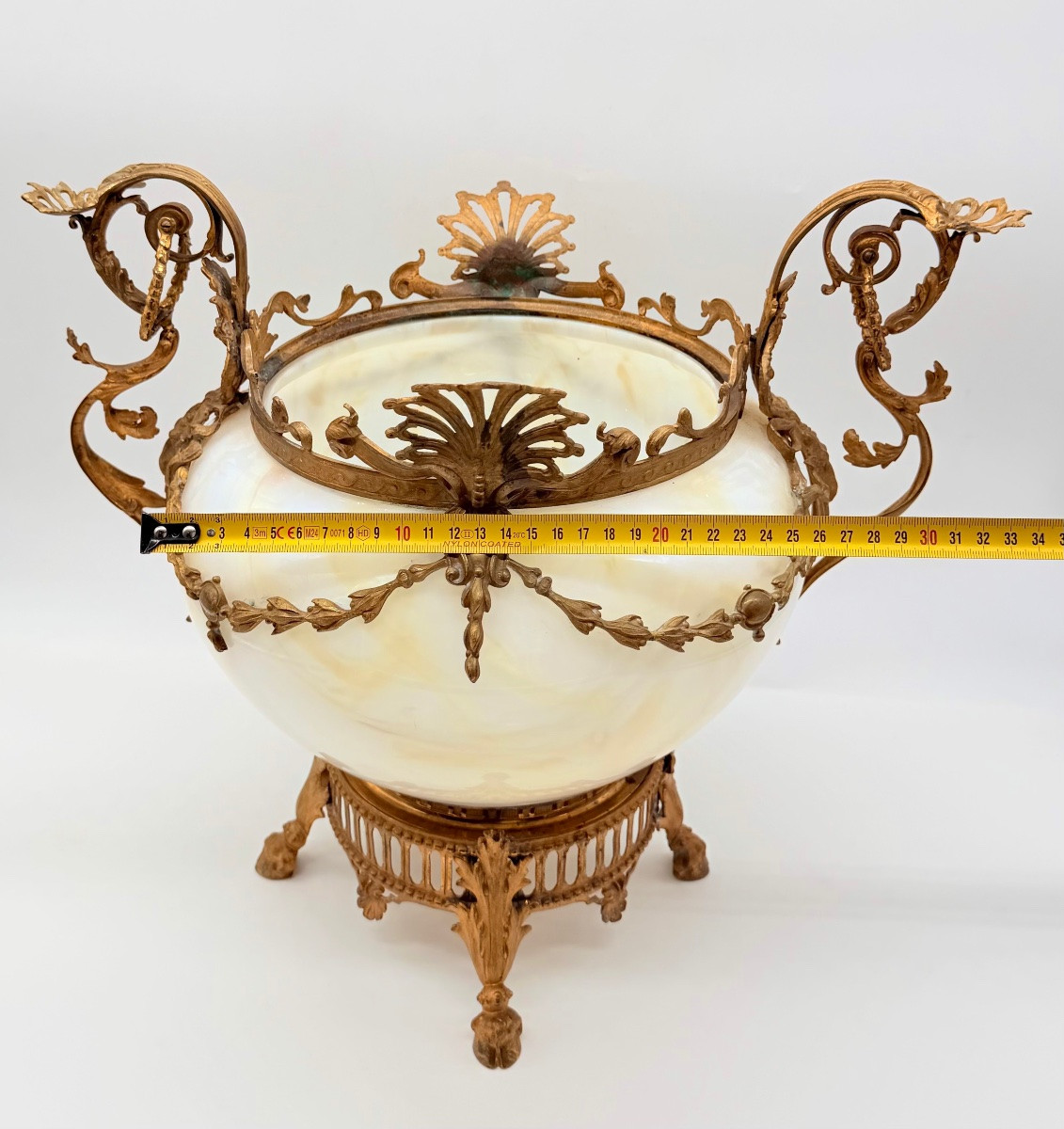 Jardinières françaises en verre Opaline et bronze doré, très grandes et inhabitue,XIXeme-photo-4