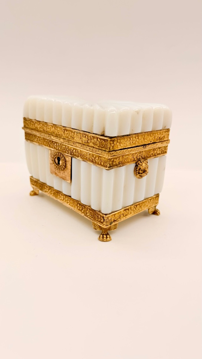 French Opaline Bulle De Savon Glass  Casket Gilt Bronze Mounted ,charlesx-photo-2
