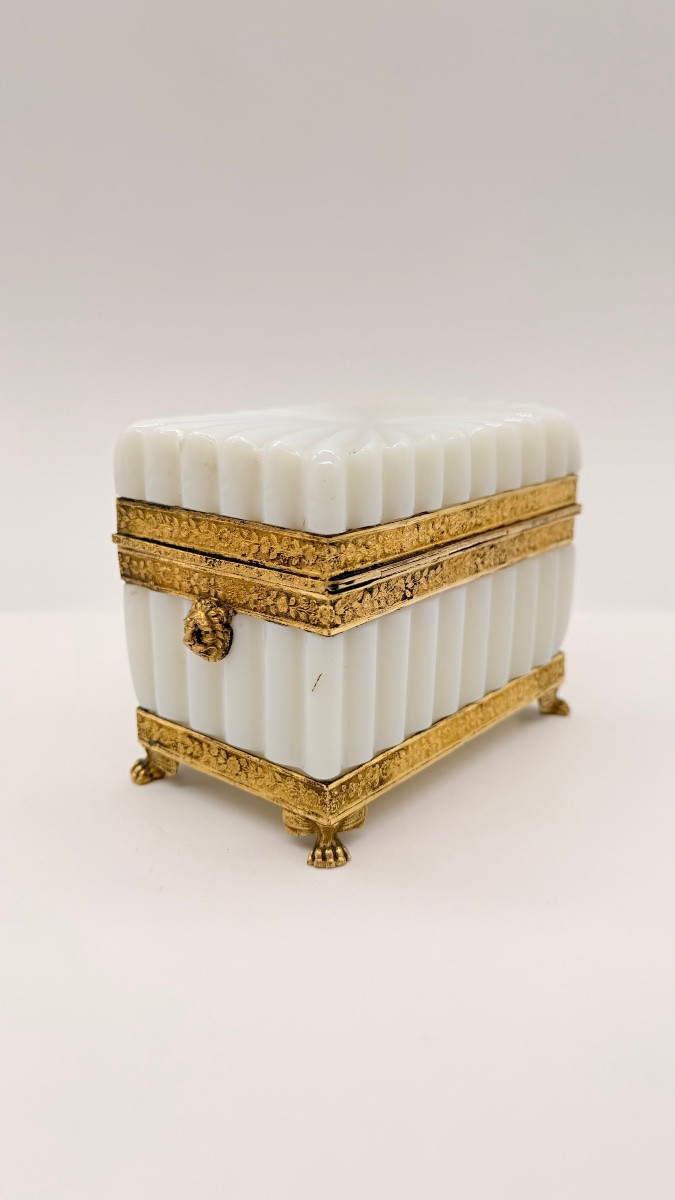 French Opaline Bulle De Savon Glass  Casket Gilt Bronze Mounted ,charlesx-photo-3