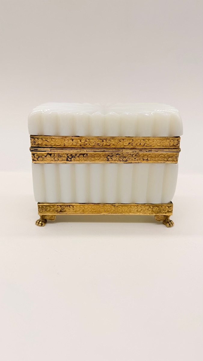 French Opaline Bulle De Savon Glass  Casket Gilt Bronze Mounted ,charlesx-photo-4