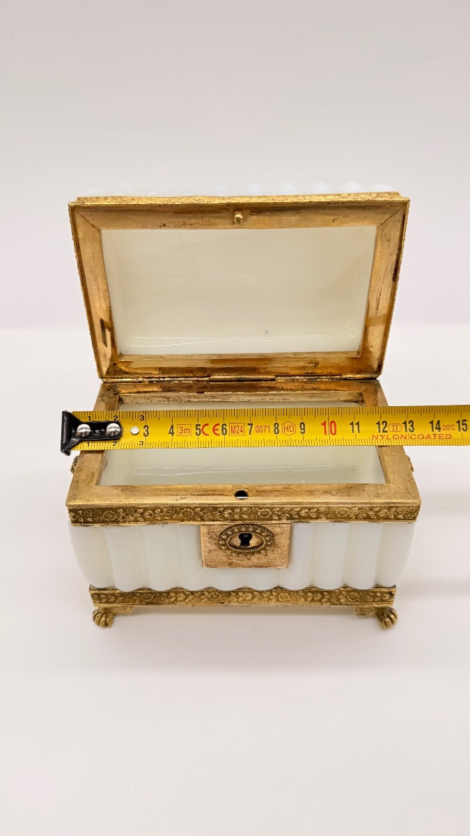 French Opaline Bulle De Savon Glass  Casket Gilt Bronze Mounted ,charlesx-photo-3