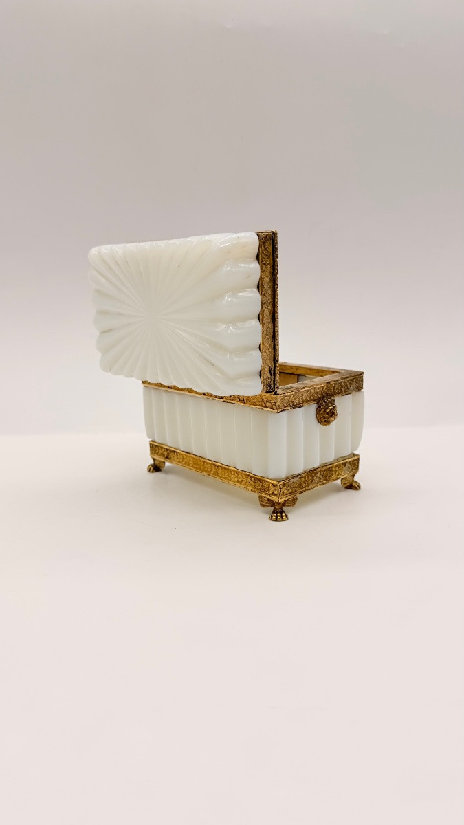 French Opaline Bulle De Savon Glass  Casket Gilt Bronze Mounted ,charlesx-photo-7