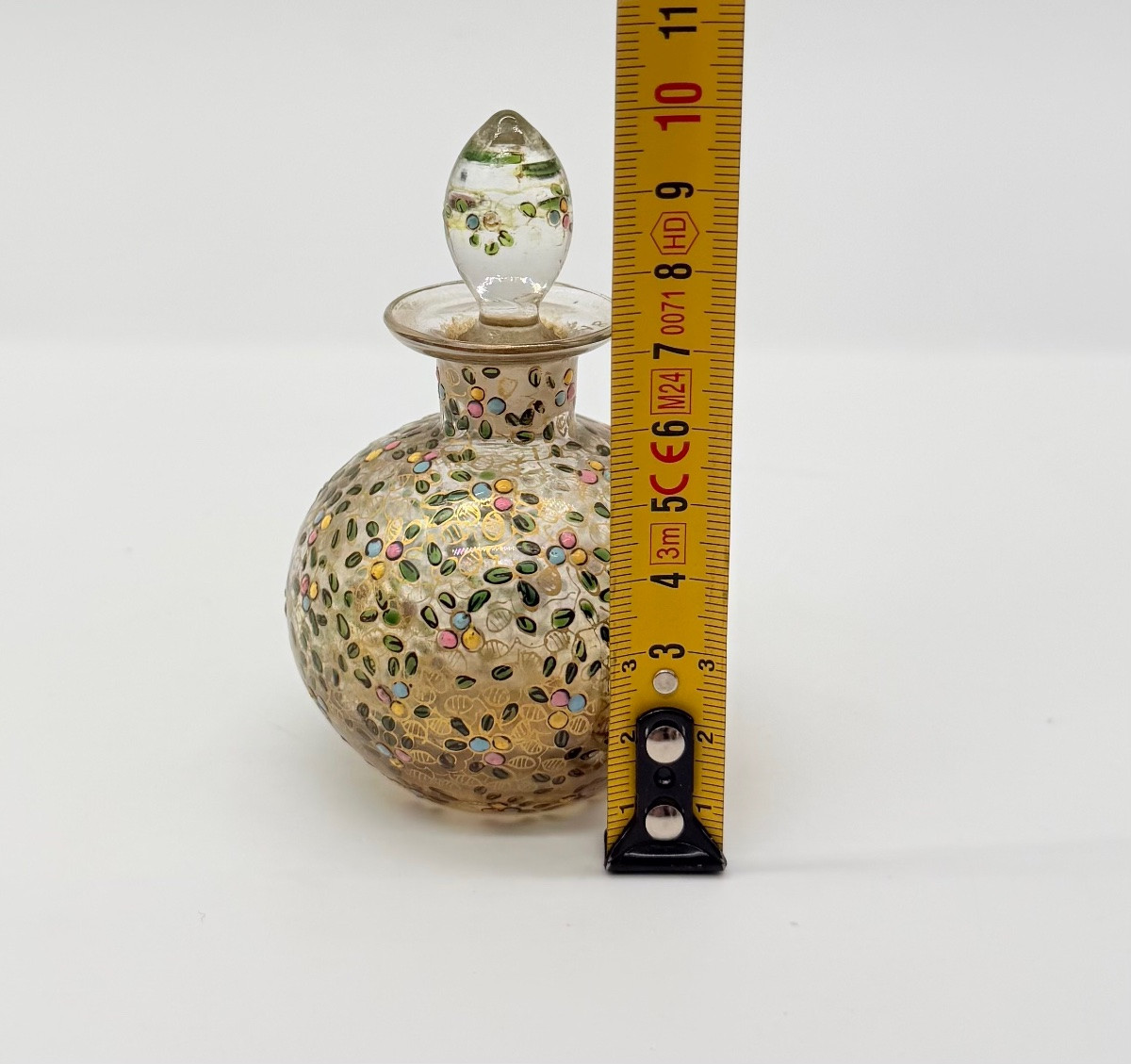 Flacon de parfum en verre émaillé Moser, XIXe siècle-photo-1