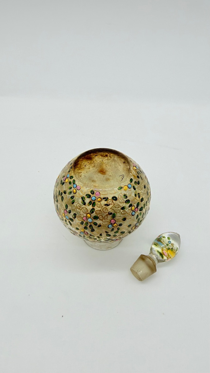 Flacon de parfum en verre émaillé Moser, XIXe siècle-photo-6