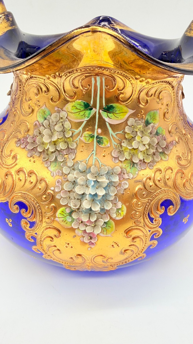 .bohemian Glass Centrepiece With Relief Floral Ornament -photo-5