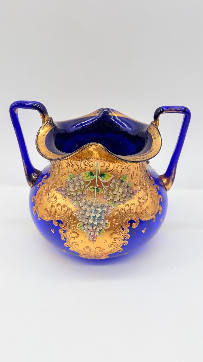 .bohemian Glass Centrepiece With Relief Floral Ornament -photo-6