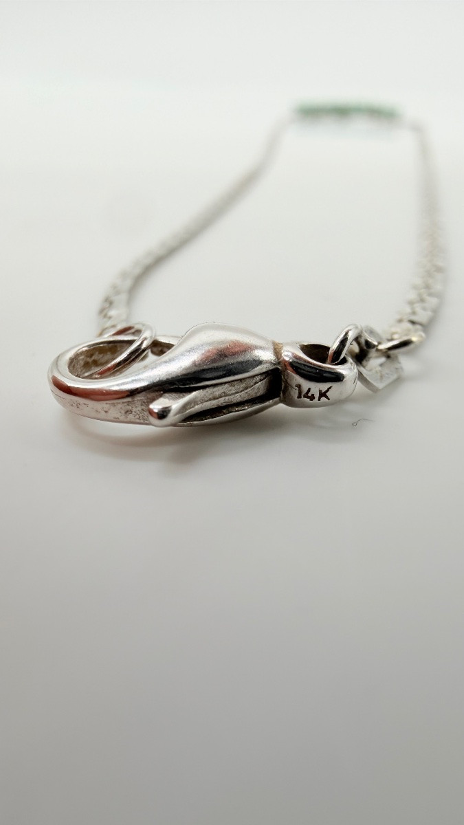 COLLIER EN OR BLANC AVEC ÉMERAUDES ET DIAMANTS,585-photo-4