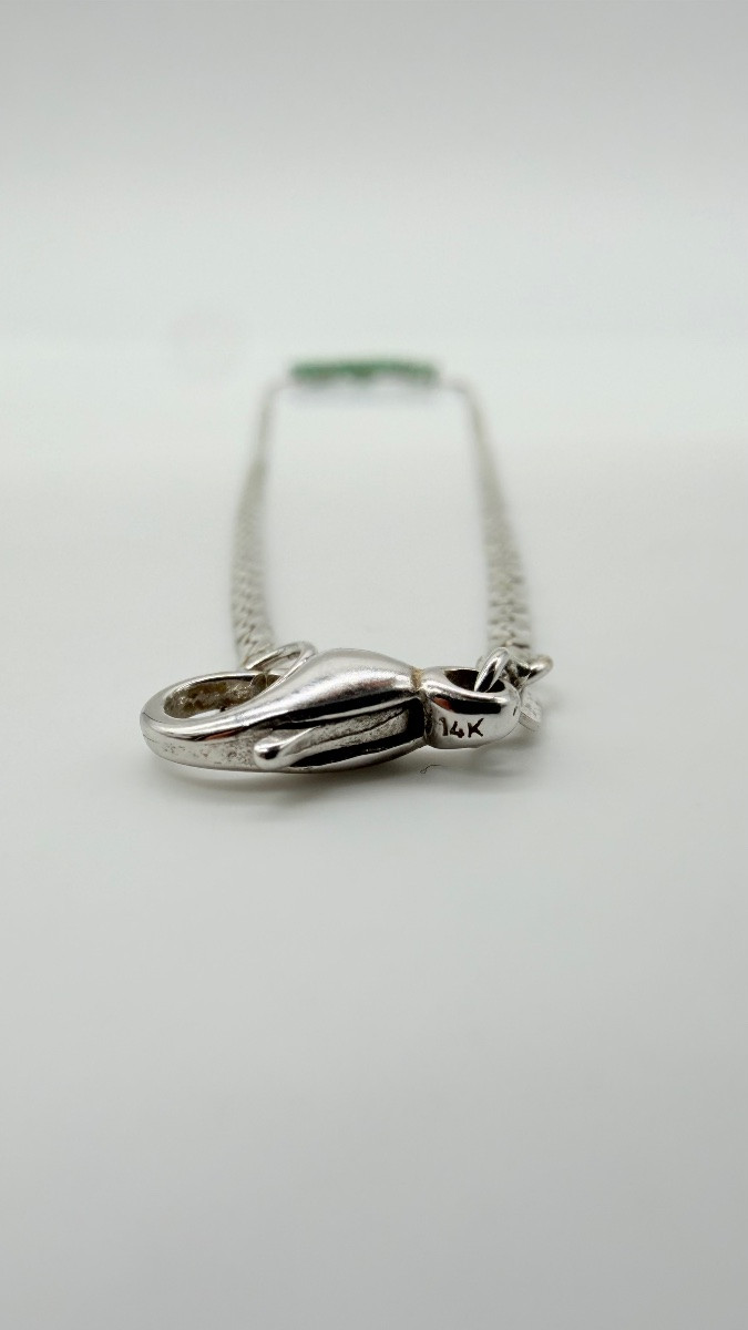COLLIER EN OR BLANC AVEC ÉMERAUDES ET DIAMANTS,585-photo-5