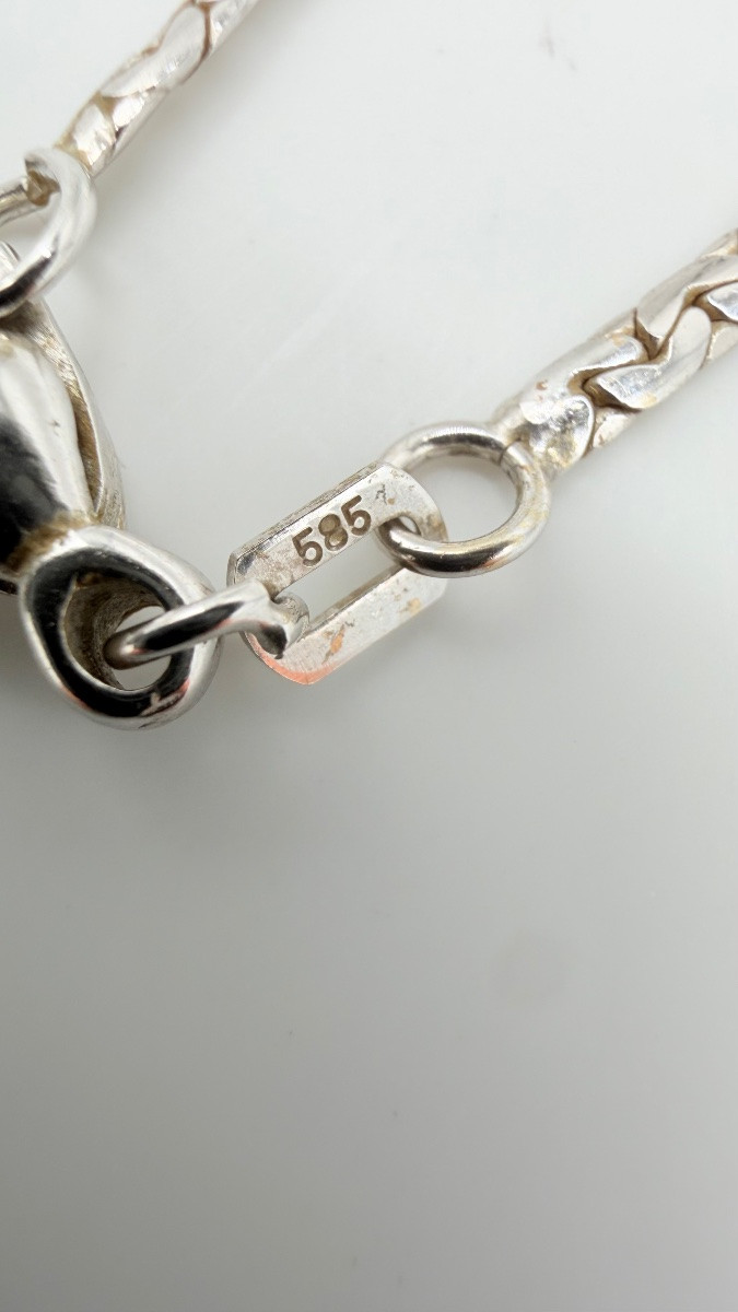 COLLIER EN OR BLANC AVEC ÉMERAUDES ET DIAMANTS,585-photo-6