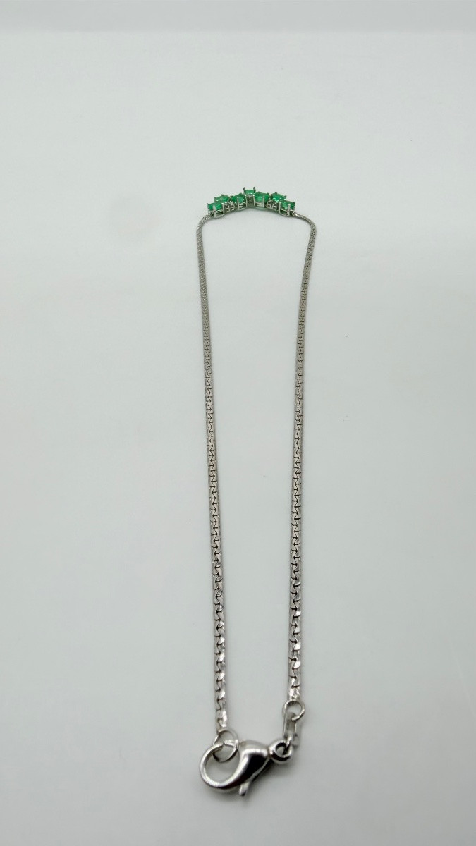 COLLIER EN OR BLANC AVEC ÉMERAUDES ET DIAMANTS,585-photo-7