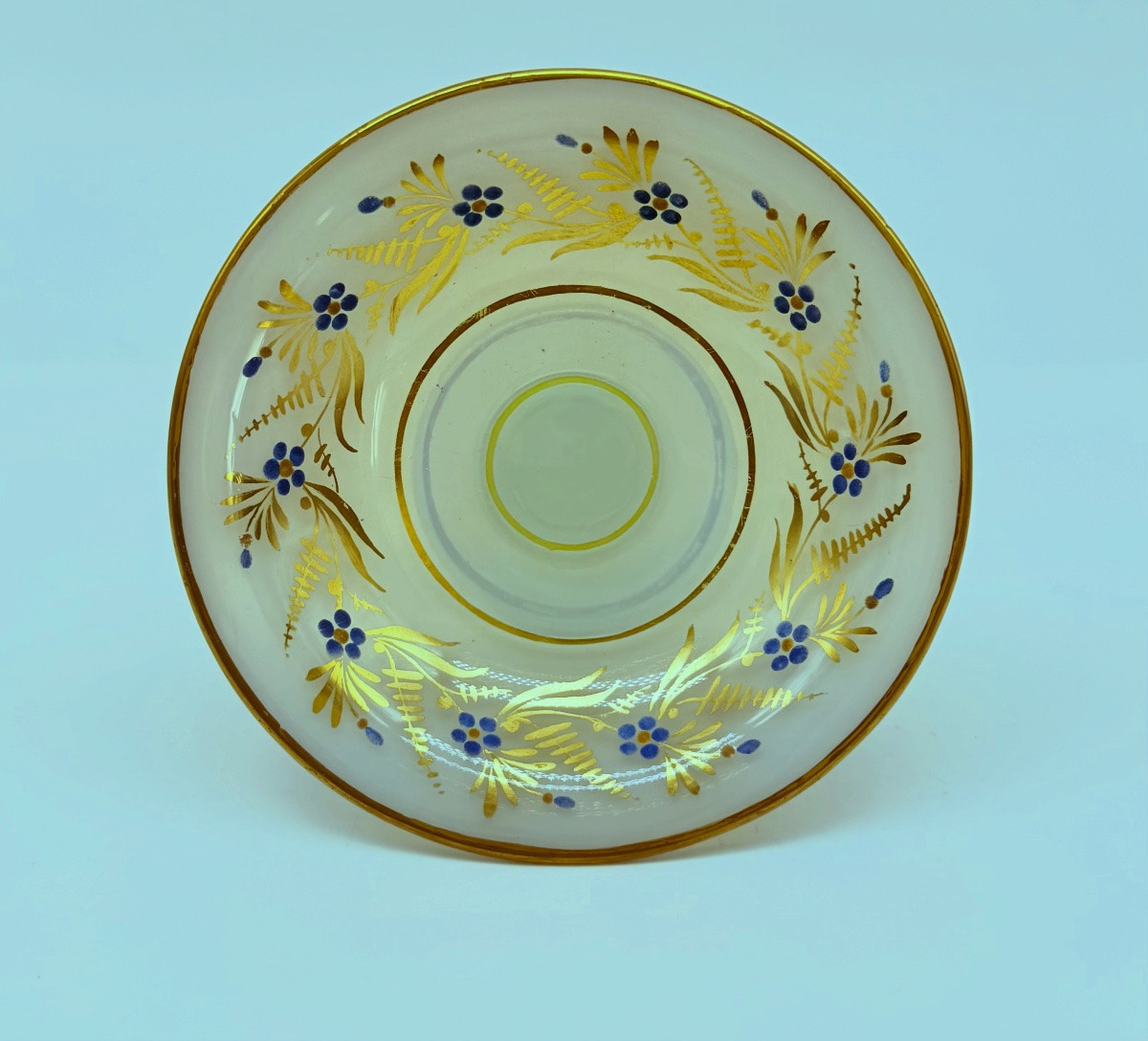 French Opaline Glass Tazza By Jean Baptiste Desvignes Charles X-photo-2