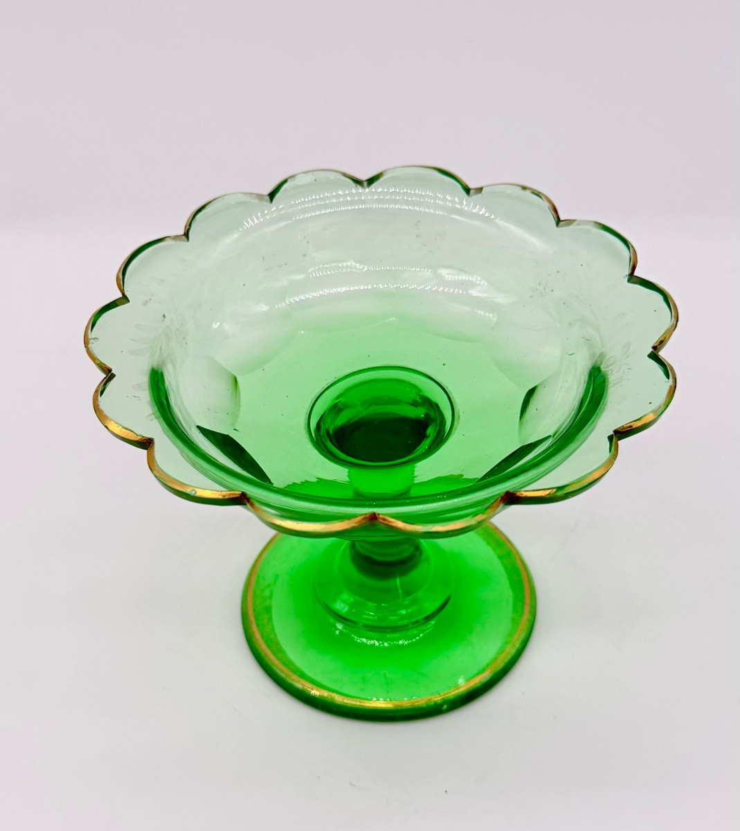 Tasse en verre Ouraline de Bohême de style Biedermeier-photo-7