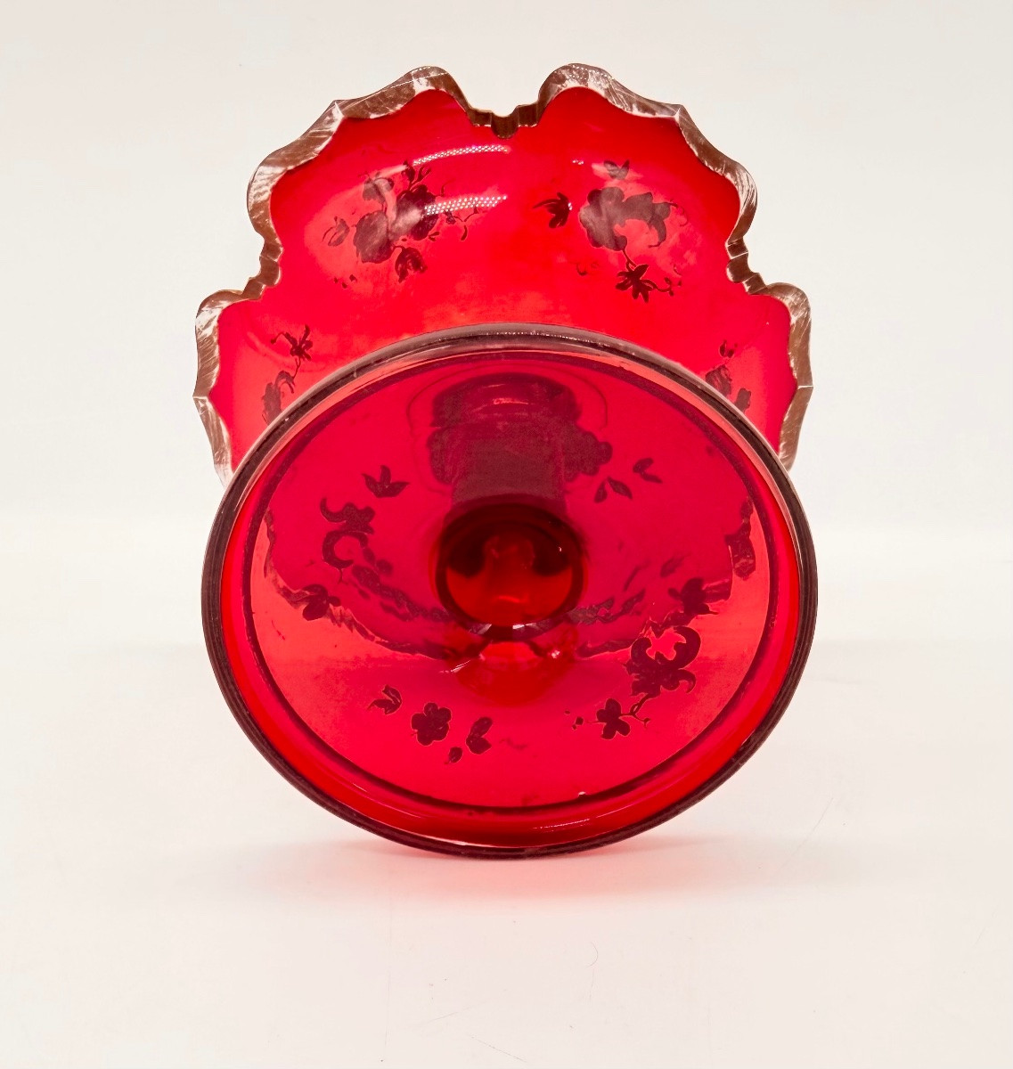 Bohemian Glass Tazza With Gold Decorations, 19th Century -photo-4