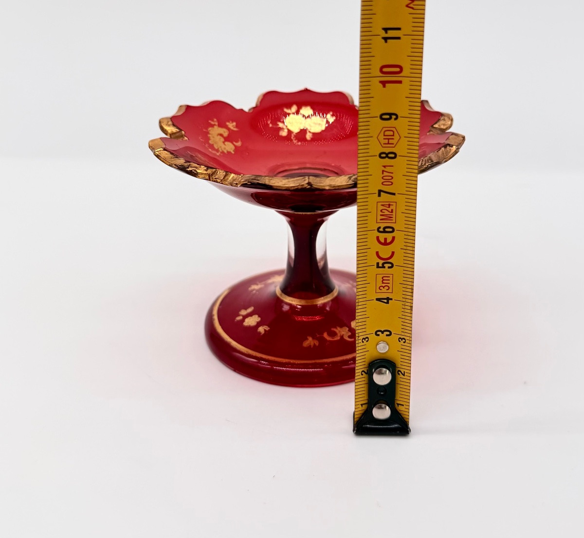 Bohemian Glass Tazza With Gold Decorations, 19th Century -photo-1