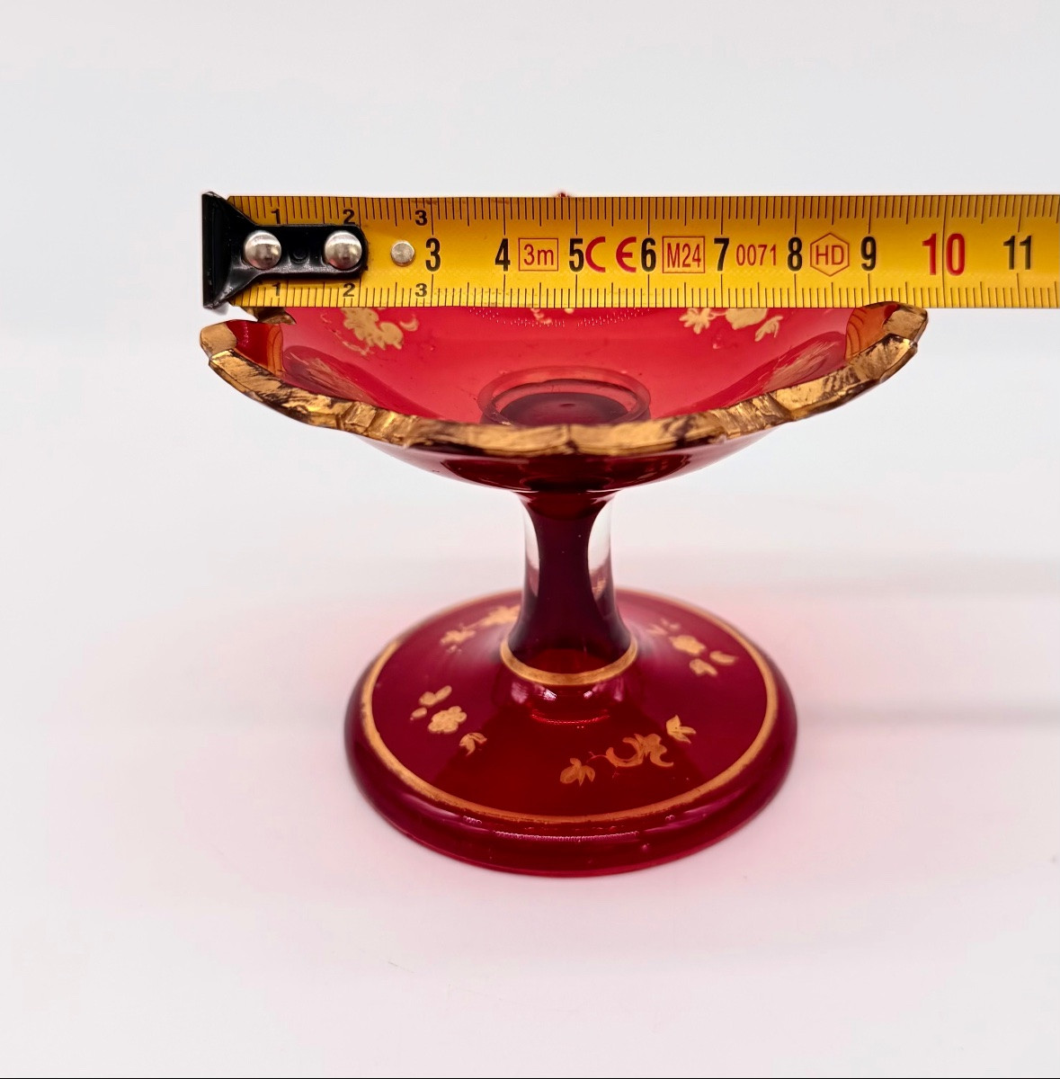 Bohemian Glass Tazza With Gold Decorations, 19th Century -photo-2